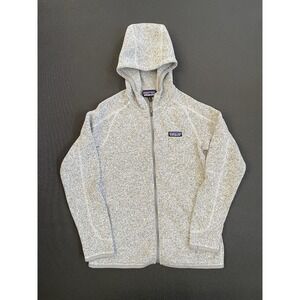 Patagonia Light Gray Full-Zip Hooded Fleece Jacket
